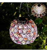 Mosaic Solar Lantern, Outdoor Crystal Hanging Light, Waterproof, Solar Table Lamp, Christmas Gift...