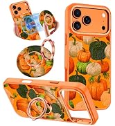 Meshine for iPhone 17 Pro Max Case,Compatible with MagSafe,360°Magnetic Ring Holder Rotation Stan...