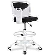Primy Armless Mid-Back Ergonomic Standing Desk Chair - Mesh Rolling Tall Chair, Adjustable Height...