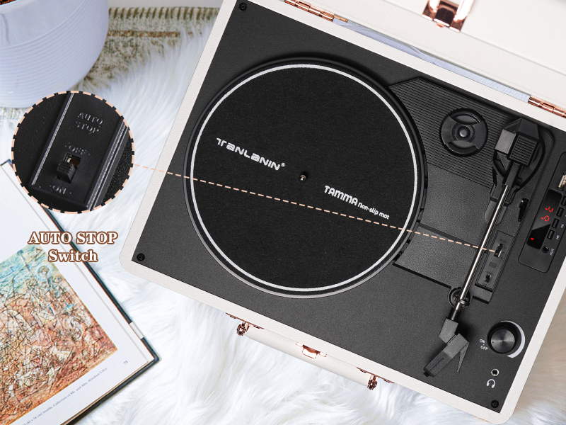 3 speed record player with auto stop