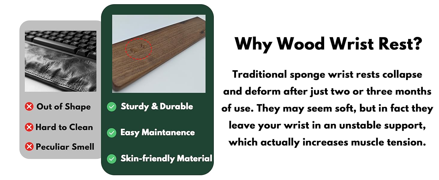 Hausmoda walnut wood wrist rest