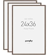 Yaetm Minimalist 24x36 Poster Frame – Solid Walnut Wood Frame 24 x 36 for Picture &amp; Art Print, Li...