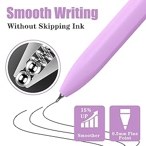 8 Pack Black Ink Gel Pens Ballpoint Smooth Writing Pens for Journaling