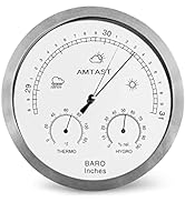 AMTAST 8.2” Extra Large Size Dial Type Barometer Thermometer Hygrometer 3 in 1 Multifunction, Pur...
