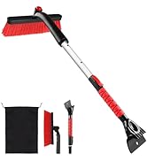 anngrowy 32" Snow Brush for Car Ice Scraper for Windshield Car Scraper Brush for Ice and Snow Scr...