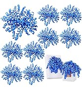 TONIFUL 6 Inch Blue Shiny Curly Ribbon Bows 8 Counts Self-Adhesive Gift Bows for Gift Wrapping, B...