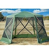 EVER ADVANCED Pop up Screen House Tent for Camping 11.5 x 9.8 ft, Instant Screened Gazebo Canopy ...