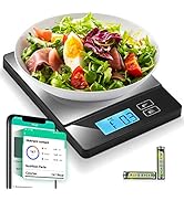 URAMAZ Smart Food Scales for Kitchen, Stainless Steel Digital Food Scale Grams and Ounces with Nu...