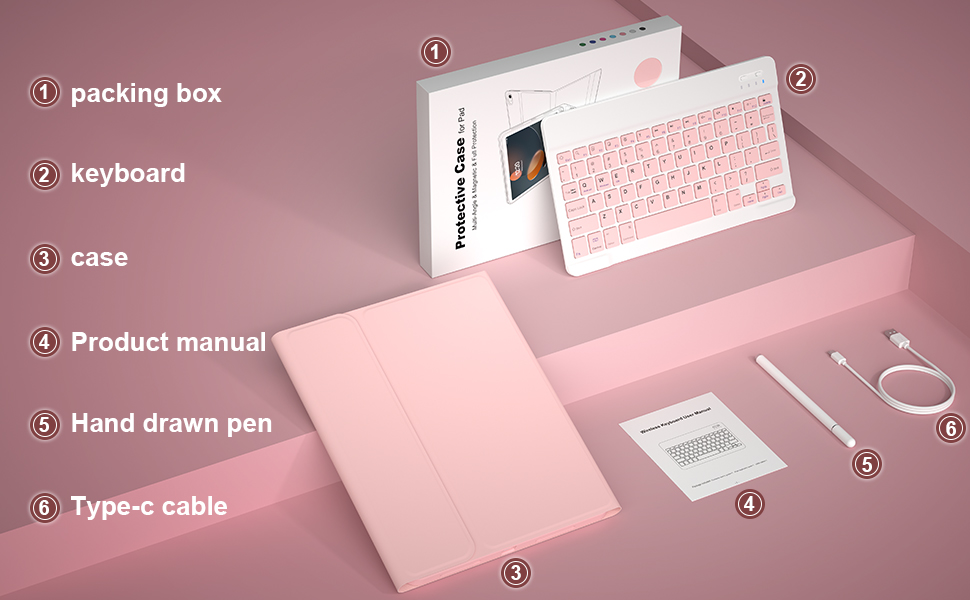 ipad case pink with keyboard