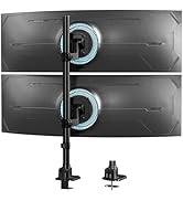 Dual Monitor-Arm Ultrawide Heavy Duty - 24-57 inch Vertical Dual Monitor Mount, Adjustable Stacke...