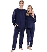 PJGGZ Matching Pajamas for Couples, Long Sleeve PJs for Men &amp; Women Luxury Warm Soft Cozy Two Pie...