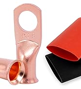 Tivorex 10pcs 4 Awg - 3/8" (M10)Battery Copper Lugs, Wire Lugs Ring Terminal Connectors Ends, UL ...