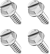 4PCS License Plate Screws,Stainless Steel License Plate Screw Kit Silver License Plate Bolts,Univ...