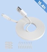ANLINK 16.4FT/5M Flat Power Extension Cable for USB-C Enabled Home Security Cameras or Other Devi...