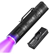 ULTRAFIRE 395nm UV Flashlight Rechargeable - Black Light for Resin Curing, Pet Urine Detection, F...