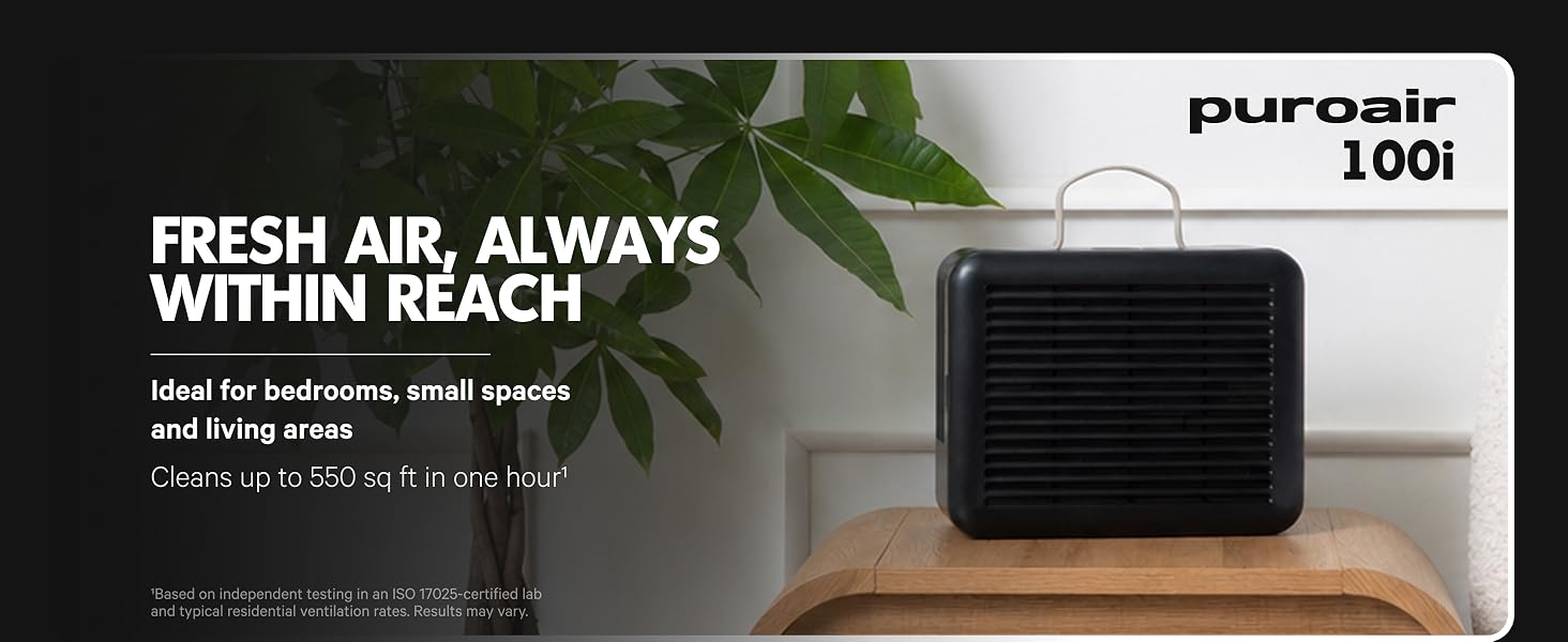 PuroAir Air Purifier 100i Smart Air Purifier for Small Rooms