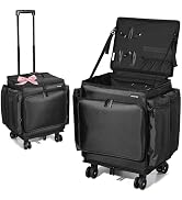 BYOOTIQUE Rolling Makeup Train Case Soft Sided Travel Cosmetic Organizer Storage 1680D Nylon Fabr...