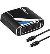 3 Port Digital Optical Splitter,SPDIF TOSLINK Digital Optical Audio Splitter 1x3(1 in 3 Out),Audi...