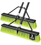 TidyBliss 60 cm Garden Broom Outdoor Heavy Duty 2 Pack, Large Industrial Stiff Yard Brush with 16...