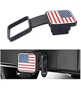 carleef Trailer Hitch Covers - Unique US Flag Tow Hitch Covers 2 Inch with Square Mouth for Car D...