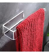 ZUNTO Acrylic Towel Bar 7.9 Inch - Transparent Adhesive Bathroom &amp; Kitchen Hand Towel Rack for Di...