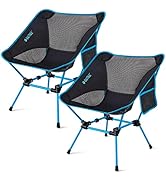 G4Free 2Pcs Folding Camping Chairs, Ultralight Compact Backpacking Folding Chairs Lawn Chairs Hea...