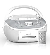 TOMASHI CD Player Boombox Cassette Player Combo with AM/FM Radio,Stereo Sound,Portable Boombox AM...