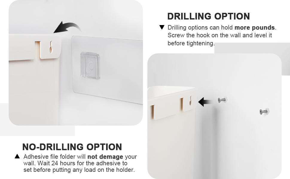 YOHOM adhesive wall file holder wall mount wall organizer wall mount magazine rack holder 