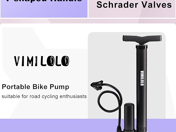 Bike Pump Air Bicycle Pump Inflator for Presta and Schrader Valve Tire Pump