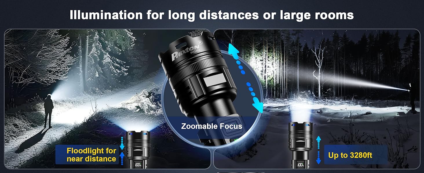 PH2403 rechargeable flashlight high lumens