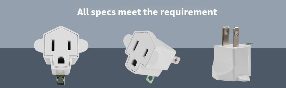 3 prong to 2 prong outlet adapter