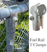 Heavy duty galvanized steel End Rail T Clamps for dog kennel fencing, connects top rail to post