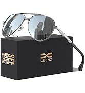 LUENX Aviator Sunglasses for Men Polarized Driving Trendy Retro Sun Glasses UV400 Protection