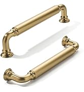 khtumeware 10-Pack Champagne Bronze Heavy-Duty Solid Cabinet Pulls, 5 Inch (128mm) Hole Center, S...