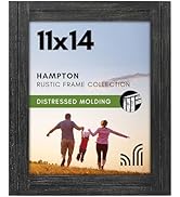 Americanflat 11x14 Picture Frame with Polished, Crystal Clear Glass - Hampton Collection - Distre...
