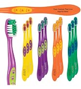 Personalized SmileGoods Y331 Child Toothbrush, 33 Tuft, Soft Bristle, with Paw Print Grip, 144 In...