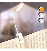 Glocusent 13 LED Rechargeable Book Light for Reading at Night, Eye-Caring 3 Amber Colors &amp; Steple...