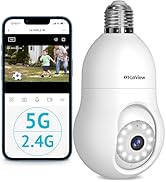 LaView 4MP Bulb Security Camera 5G&amp; 2.4GHz WiFi, 360°2K Security Cameras Wireless Outdoor Indoor ...