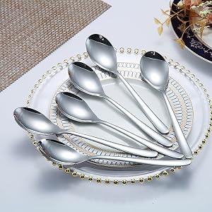 6 Piece Silver Dinner Spoons Set