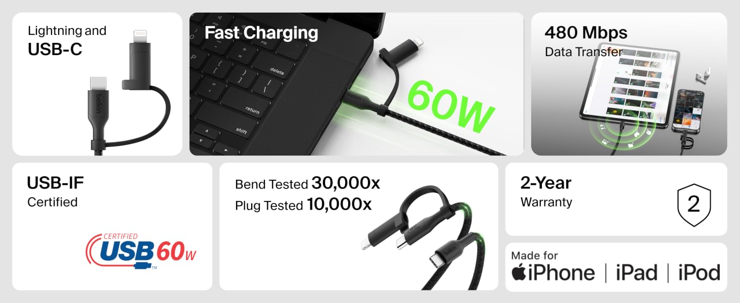 USB-C Cable Lightning Connector