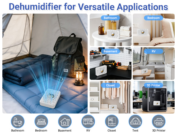 Auto Power-off USB C Rechargeable Gun Safe Dehumidifier Desiccant