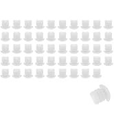 Tighall 50pcs White Plastic Hole Plugs Beige 4.2mm Round Drill Hole Screw Cap Drilling Cover Plug...