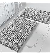 Yimobra Bathroom Rugs Sets 2 Piece, Luxury Chenille Shaggy Bath Carpet, Soft &amp; Thick, Absorbent W...