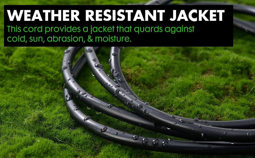 black extension cord outdoor