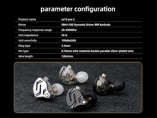 kz zs12 pro 2 in ear monitor headphones