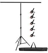 HEMMOTOP Portable T Shape Backdrop Stand 7x5 ft, Adjustable Green Screen Stand only, Photo Backgr...