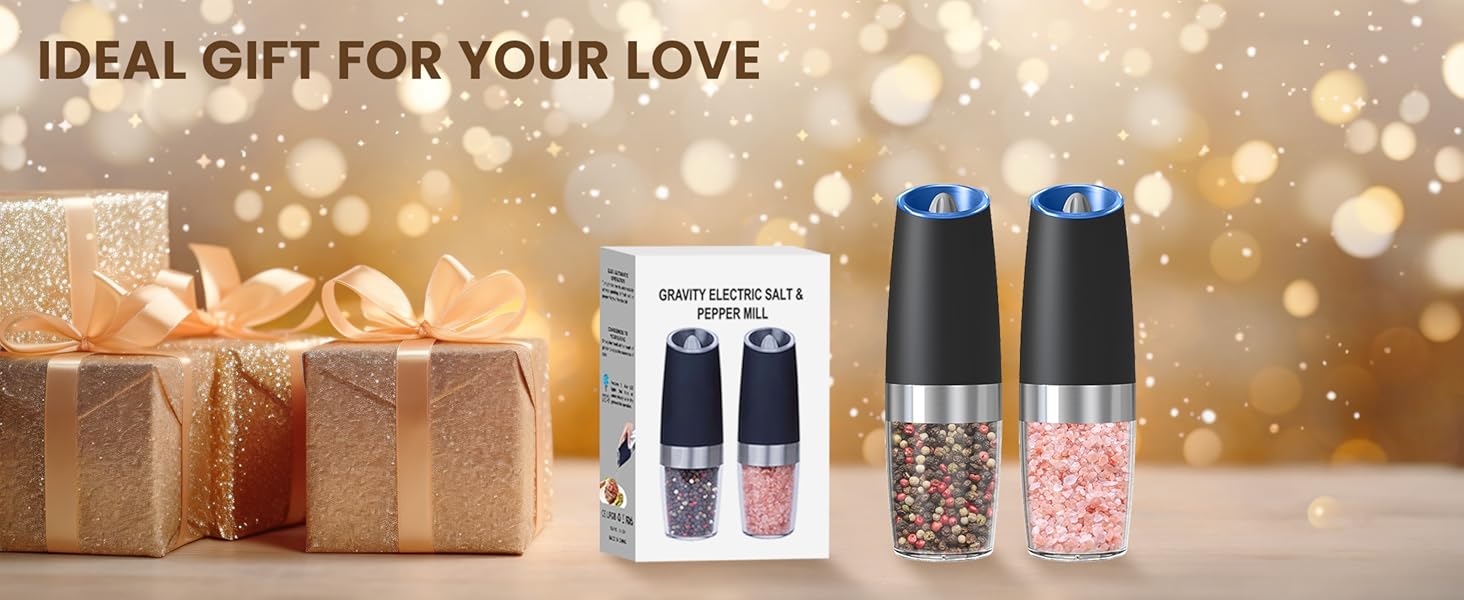 KIARYUOLL Gravity Electric Salt And Pepper Grinder Set