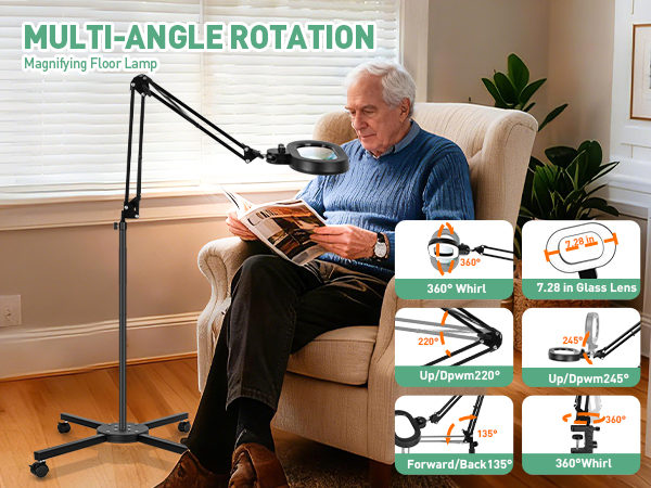 magnifying floor lamp magnifying light magnifying light with stand reading lamps floor standing