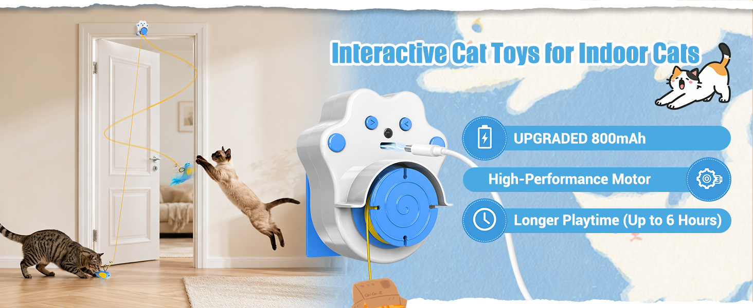 UPGRADED 800mAh High-Performance Motor Longer Playtime (Up to 6 Hours)