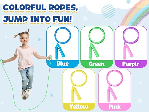 rope jump kids skipping adjustable fitness exercise outdoor jumping handle girls boys soft workout